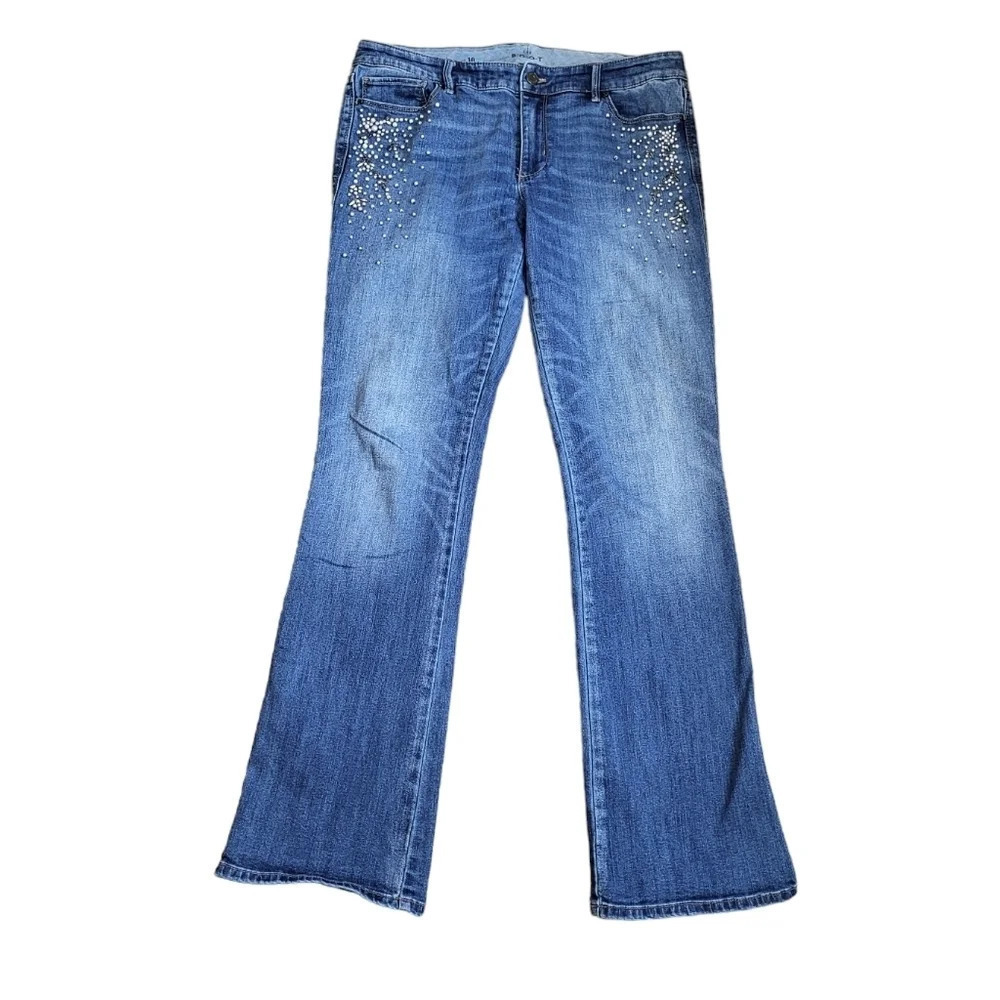 White House Black Market Boot Jeweled Jeans